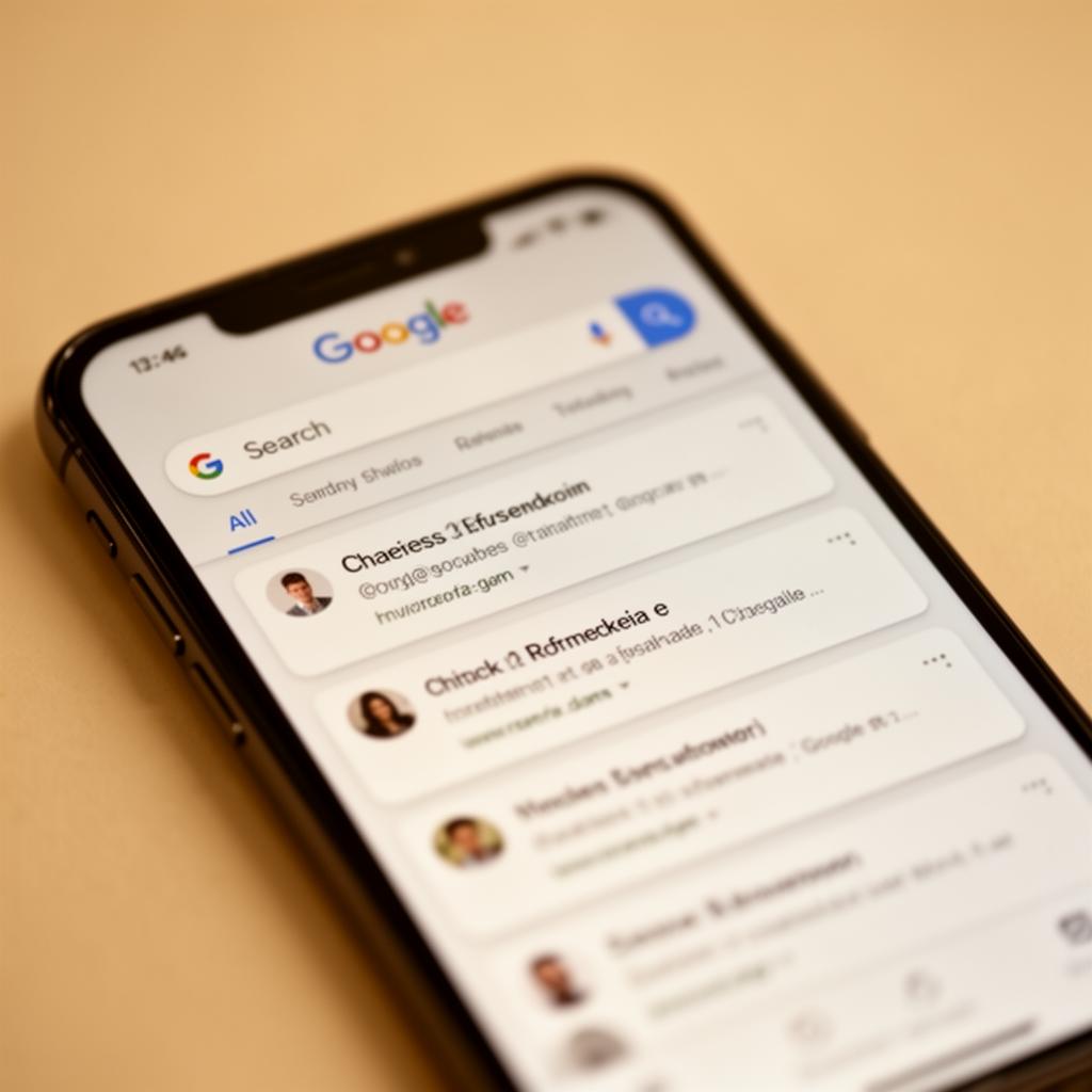Traditional search results on a phone